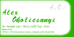 alex okolicsanyi business card